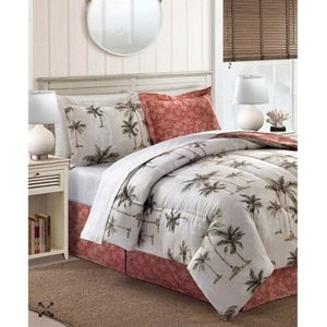 Palm Tree Fairfield Square Collection  8-Pc. Reversible King Comforter Set Nw